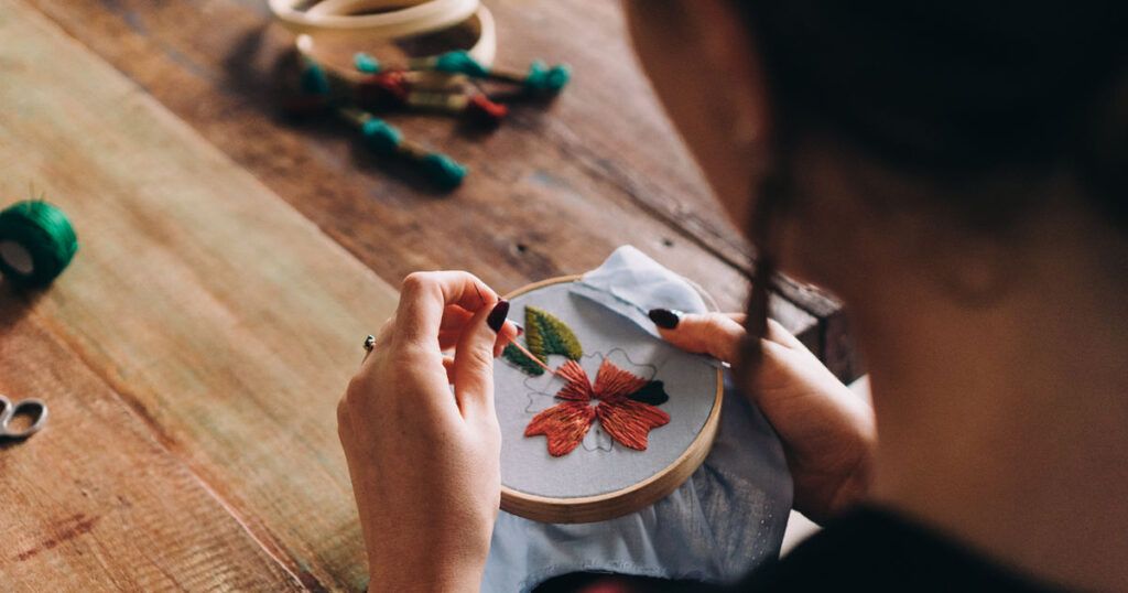 Spend a quiet moment with hand embroidery.
