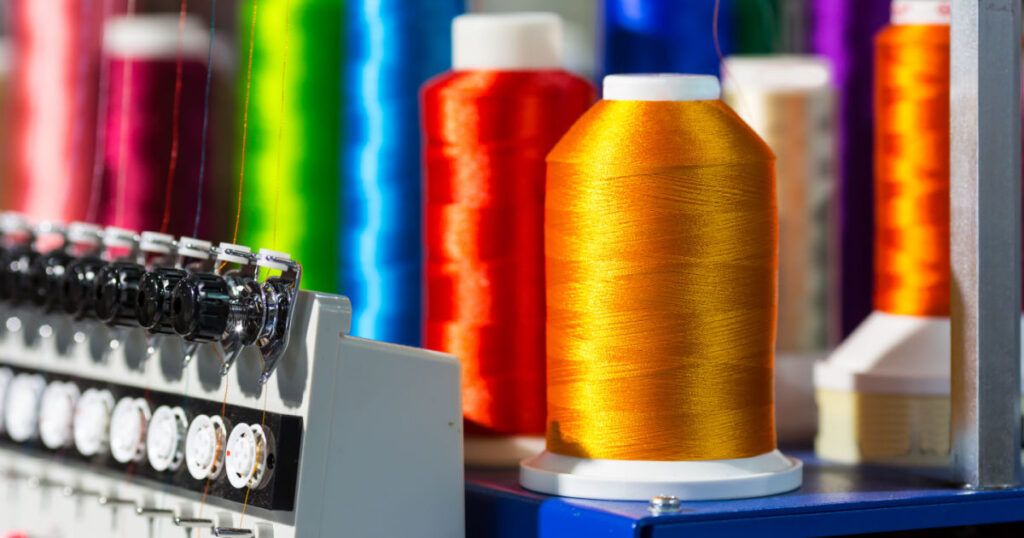 Embroidery machine and colorful thread