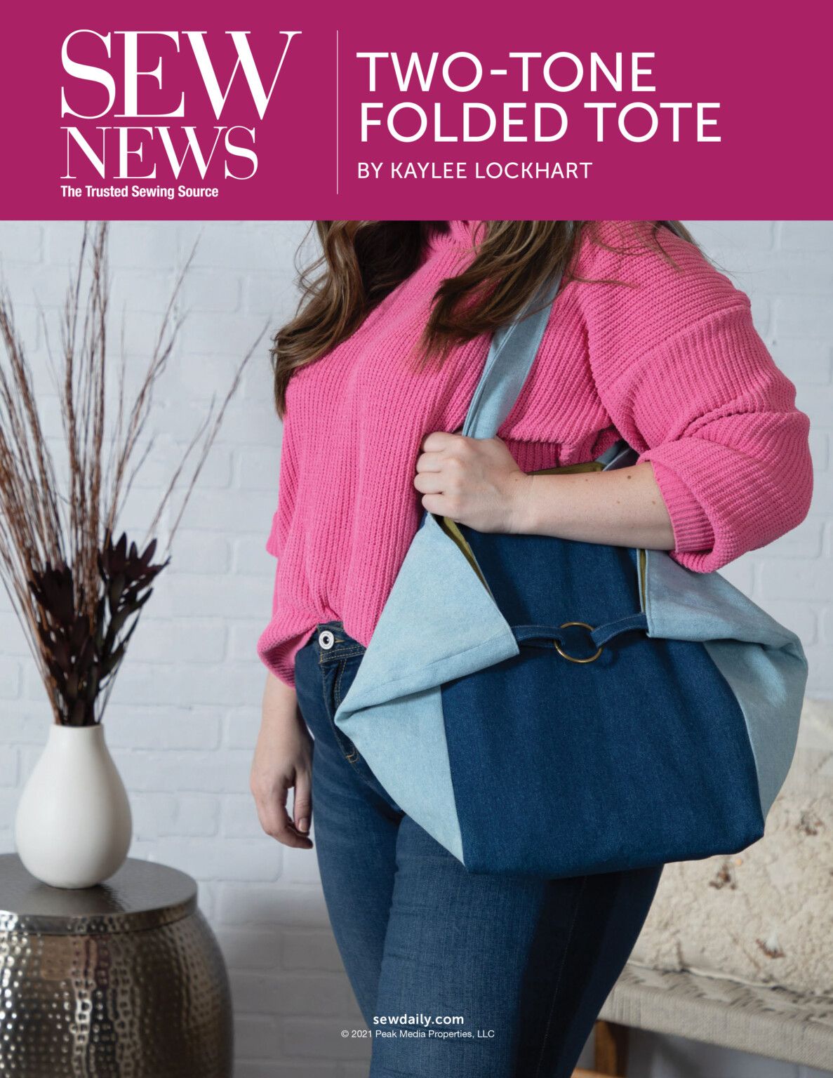 Two-Toned Folded Tote Digital Sewing Pattern - Sew Daily