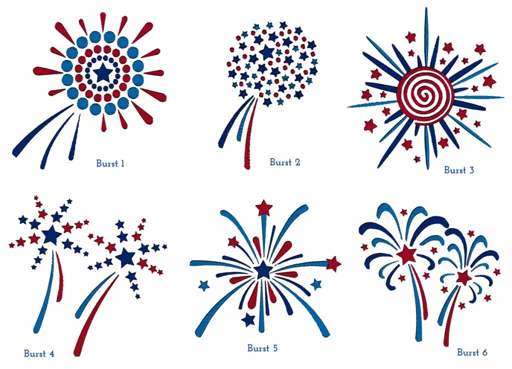 CME Fireworks embroidery design