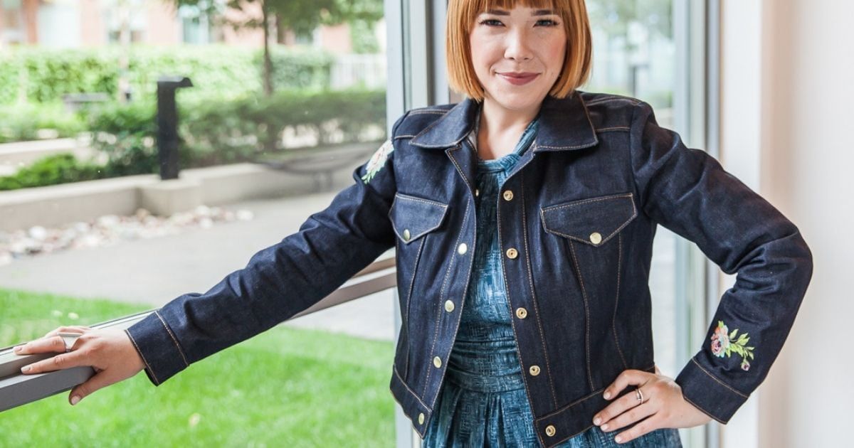 Women's Denim Jacket With Patches Long Custom Jean Jacket Multi