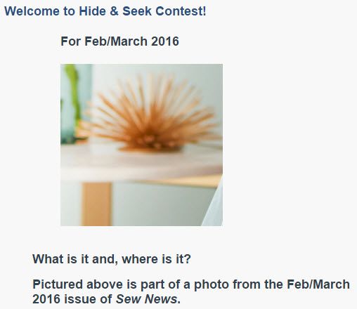 Sew News Hide and Seek Contest