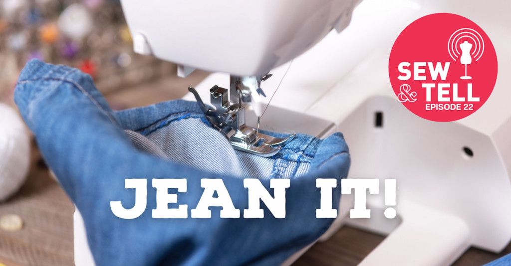 Sewing a pair of jeans.