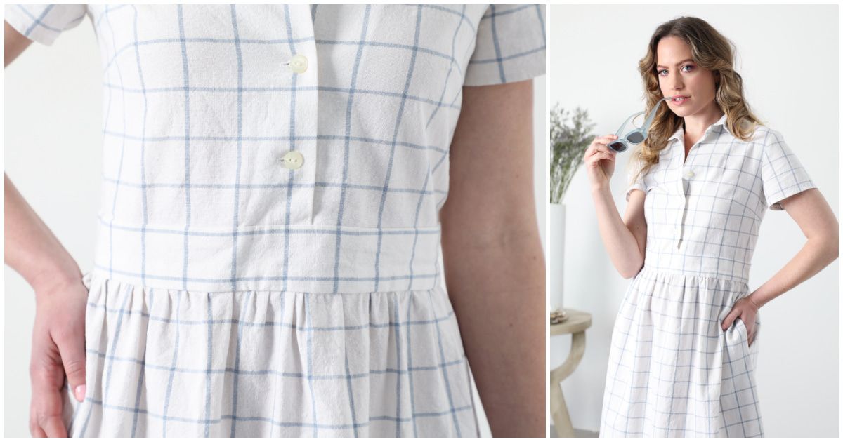 Two view of a shirtdress