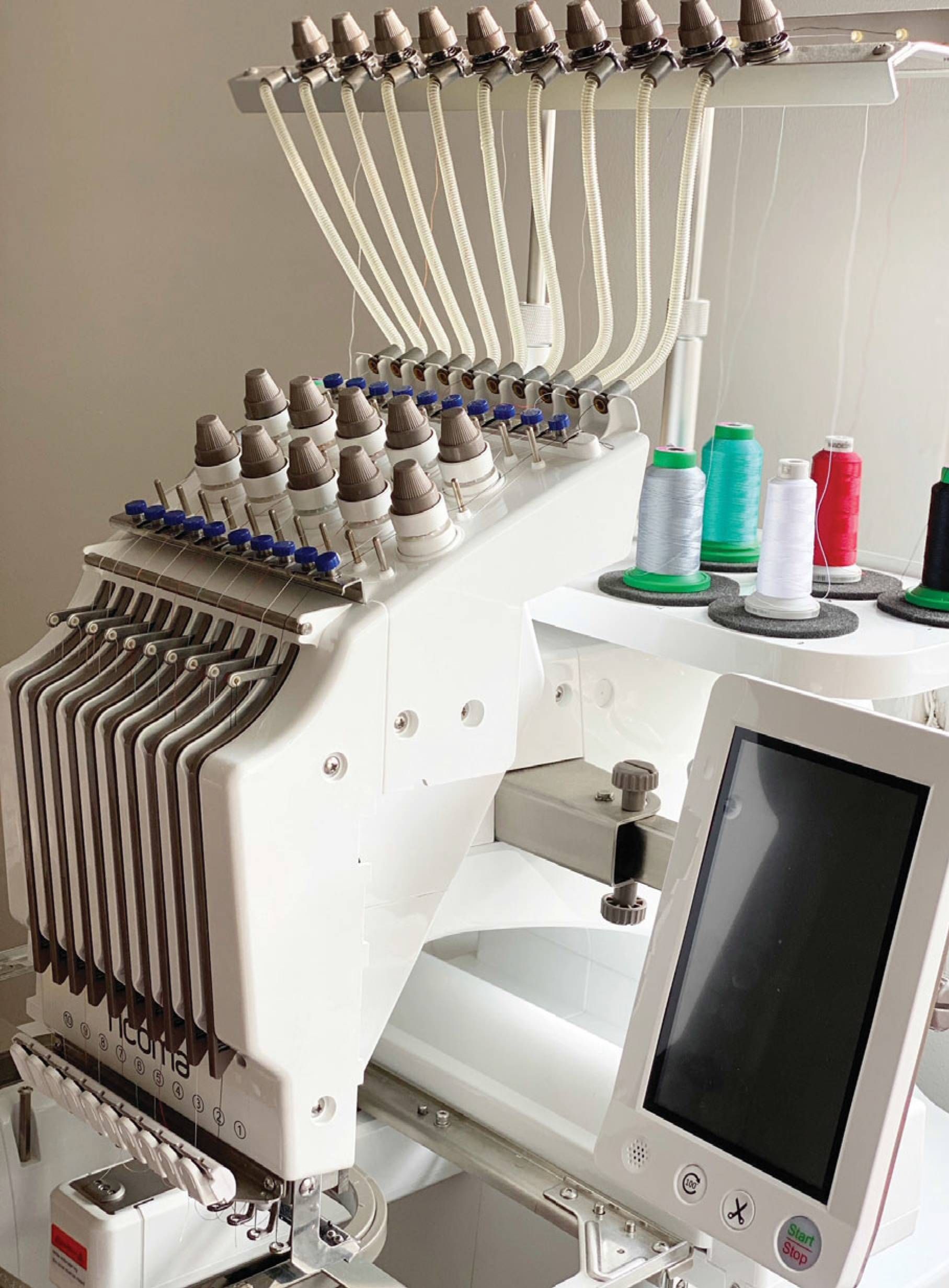 A multi-needle embroidery machine
