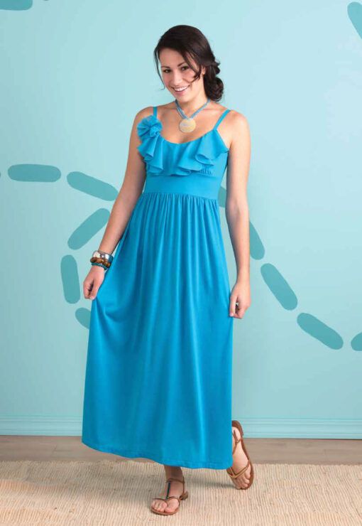 Ruffle Front Maxi Dress Sewing Pattern Download - Sew Daily
