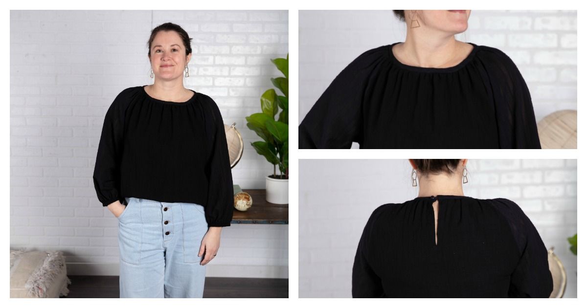 Hack Lite: Roscoe Blouse with Sheer Contrast Sleeves - Sew Daily